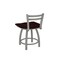 Holland Bar Stool Co 18" Low Back Swivel Vanity Stool, Nickel Finish, Dark Cherry Oak Seat 41118ANDCOak - alternate 3